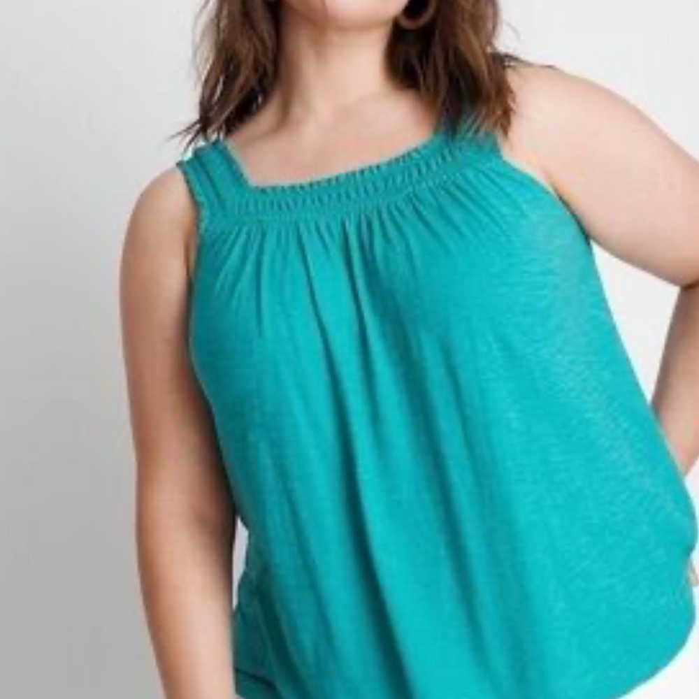 NWT Anthropologie Teal Sleeveless Top/Tank Smocked Size: XS